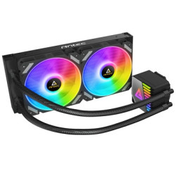ANTEC Symphony 240 AiO Liquid CPU Cooler  Universal Socket  240mm Radiator  PWM 1600RPM Cooling Fans  Addressable RGB LED Lighti