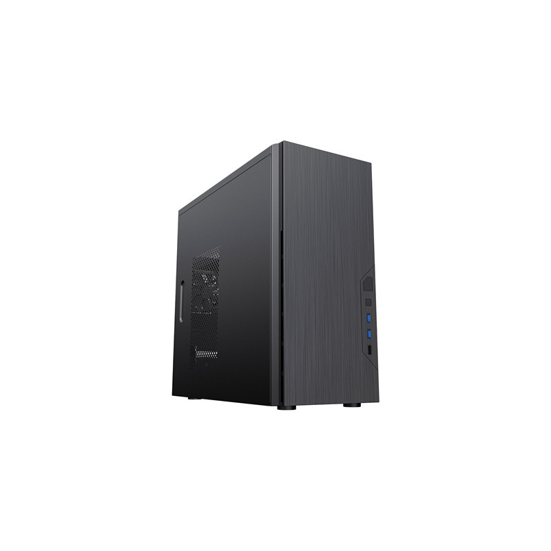 CiT Course Case  Home & Business  Black  Micro Tower  2 x USB 3.0 / 1 x USB 2.0  Brushed Aluminium Finish for a Refined and Tidy