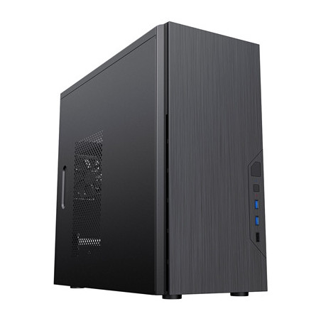 CiT Course Case  Home & Business  Black  Micro Tower  2 x USB 3.0 / 1 x USB 2.0  Brushed Aluminium Finish for a Refined and Tidy