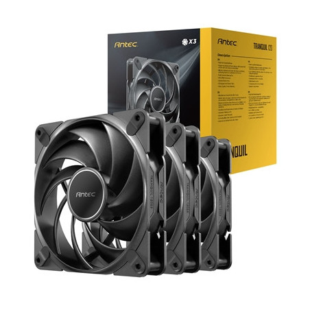 Antec Tranquil 120 PWM Case Fan (3-Pack) - Fluid Dynamic Bearing  400-2000 RPM  Black