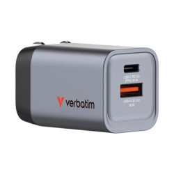 Verbatim (32200) GNC-35 GaN Charger 35W with 1 x USB-C® PD 35W / 1 x USB-A QC 3.0 (EU/UK/US)