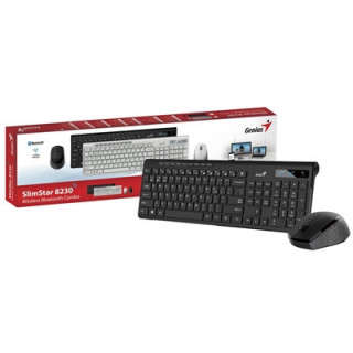 Genius SlimStar 8230 Bluetooth 5.3 and 2.4GHz Wireless Keyboard and Mouse Set  12 Multimedia Function Keys  Full Size UK Layout 