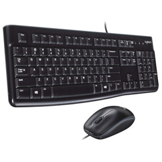 Logitech MK120 Wired Keyboard and Mouse Combo for Windows  Optical Wired Mouse  Full-Size Keyboard  USB Plug-and-Play  Compatibl