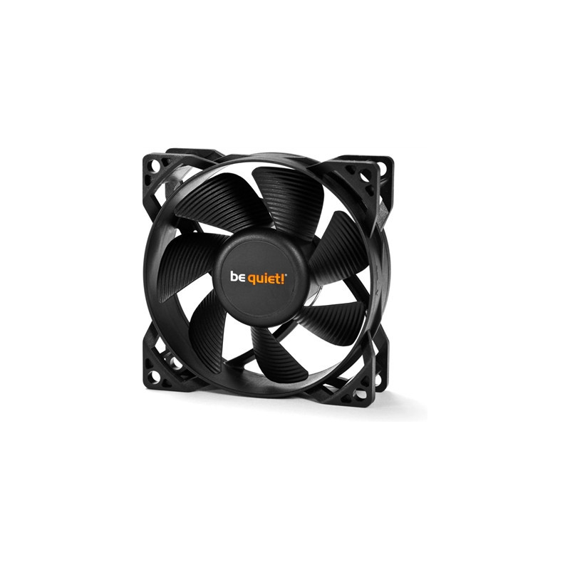 be quiet! Pure Wings 2 High Speed Black Fan  80mm  1900RPM  3-Pin PWM Fan Connector  Black Frame  Black Blades  7 Airflow-Optimi