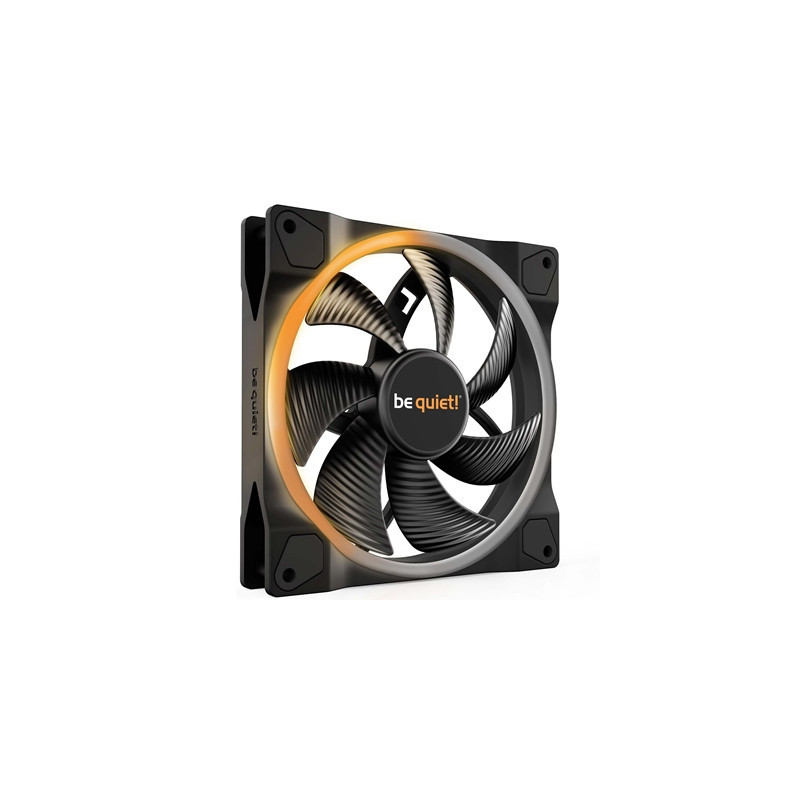 be quiet! Light Wings PWM Addressable RGB Fan  140mm  1500RPM  4-Pin PWM Fan & 3-Pin ARGB Connectors  Black Frame  Black Blades 