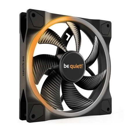 be quiet! Light Wings PWM Addressable RGB Fan  140mm  1500RPM  4-Pin PWM Fan & 3-Pin ARGB Connectors  Black Frame  Black Blades 