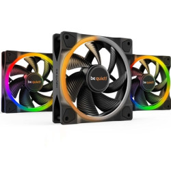 be quiet! Light Wings PWM Addressable RGB Fan Pack  120mm  1700RPM  4-Pin PWM Fan & 3-Pin ARGB Connectors  Black Frame  Black Bl