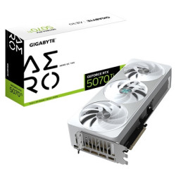 Gigabyte NVIDIA GeForce RTX 5070 Ti AERO OC 16GB GDDR7 Graphics Card  8960 CUDA Cores  2588 MHz Core Clock  Triple Fan  White  R