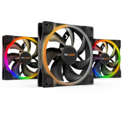 be quiet! Light Wings PWM Addressable RGB Fan Pack  140mm  1500RPM  4-Pin PWM Fan & 3-Pin ARGB Connectors  Black Frame  Black Bl