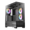 ANTEC CX700 Mid Tower Gaming Case  Black  270 Full-View Tempered Glass  3 x 120 mm ARGB PWM Fans  1 x USB 3.0 / 1 x USB Type-C  