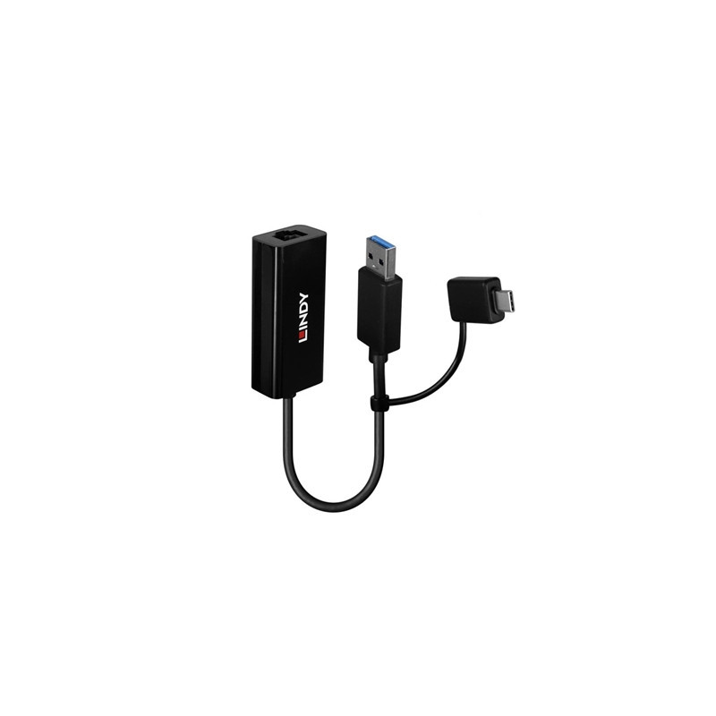 Lindy USB 3.2 Gen 1 Gigabit Ethernet Converter  Bus-Powered  No External Power Supply Required
