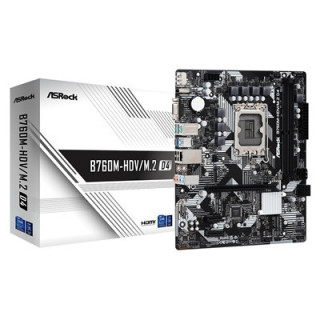 ASRock B760M-HDV/M.2 D4 Intel 1700 Socket Motherboard  Micro-ATX  2x DDR4 Slots  2x M.2 Sockets  GbE LAN  1x D-Sub / 1x DisplayP