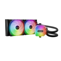 be quiet! Light Loop 240mm Liquid Cooler - High-Performance ARGB All-in-One Water Cooling System with Dual Light Wings LX PWM Fa