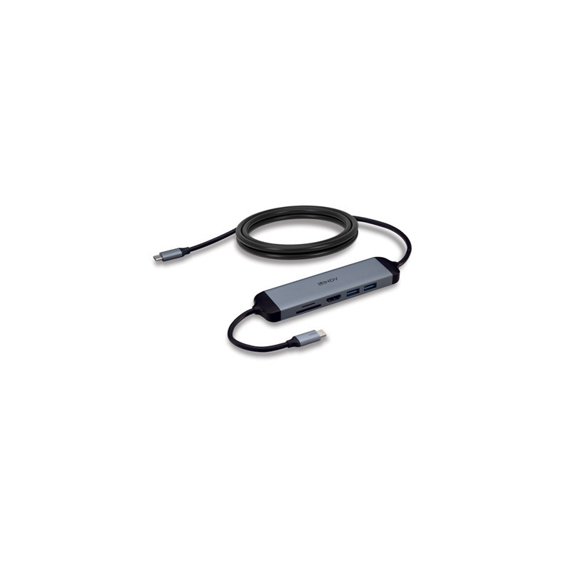 Lindy DST-Micro 140 Laptop Docking Station with USB-C  1x 4K HDMI and Pass-Through Charging