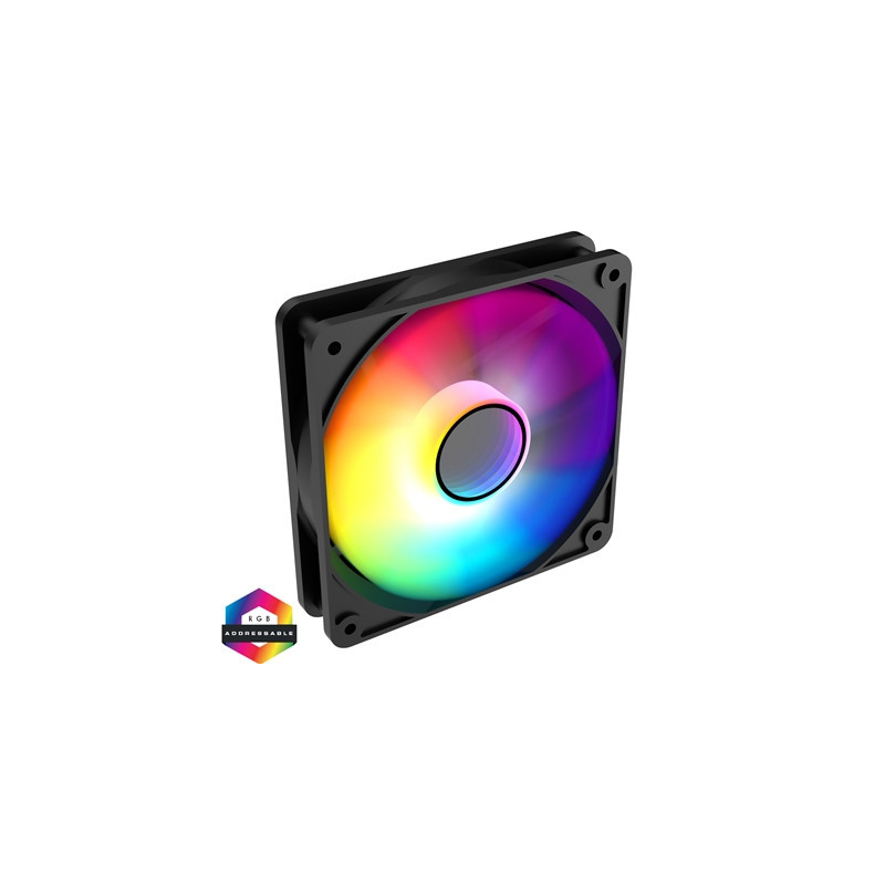 CIT Halo 120mm Infinity ARGB Black 4-Pin PWM High-Performance PC Cooling Fan with Addressable RGB Lighting and Superior Airflow