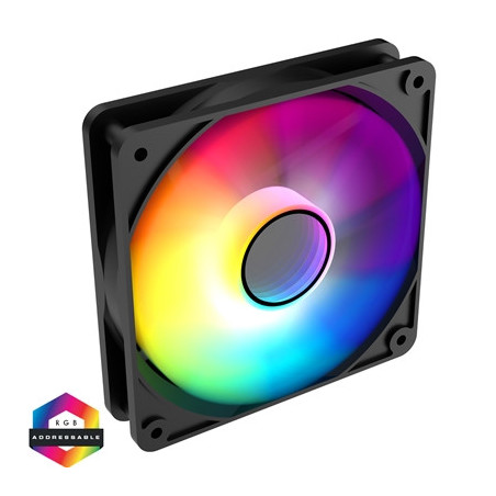 CIT Halo 120mm Infinity ARGB Black 4-Pin PWM High-Performance PC Cooling Fan with Addressable RGB Lighting and Superior Airflow