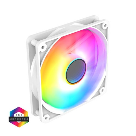 CIT Halo 120mm Infinity ARGB White 4-Pin PWM High-Performance PC Cooling Fan with Addressable RGB Lighting and Superior Airflow