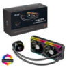 CiT Pro Glacier AIO 240mm Liquid CPU Cooler with ARGB LED Lighting  Dual PWM Fans  and Real-Time Temperature Display - Black