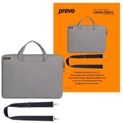 Prevo 15.6 Inch Laptop Bag  Cushioned Lining  With Shoulder Strap  Light Grey