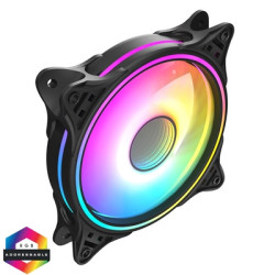 CiT Tornado FNB 120mm RGB LED Fan - High Airflow  Quiet Operation  4-Pin PWM  Black