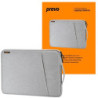 Prevo 15.6 Inch Laptop Sleeve  Side Pocket  Cushioned Lining  Light Grey