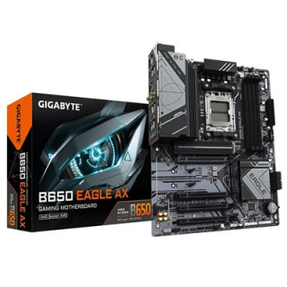 Gigabyte B650 EAGLE AX AMD AM5 Socket Motherboard  ATX  4x DDR5 Slots  3x M.2 Sockets  Fitted I/O Shield  GbE LAN  Wi-Fi 6E  1x 
