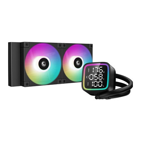 DeepCool LD 240 AIO Liquid CPU Cooler  Universal Socket  240mm Radiator  PWM 2400RPM Cooling Fans  Addressable RGB LED Lighting 
