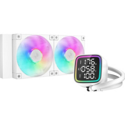 DeepCool LD 240 AIO Liquid CPU Cooler  White  Universal Socket  240mm Radiator  PWM 2400RPM Cooling Fans  Addressable RGB LED Li