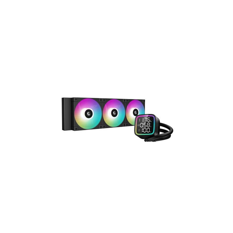 DeepCool LD 360 AIO Liquid CPU Cooler  Universal Socket  360mm Radiator  PWM 2400RPM Cooling Fans  Addressable RGB LED Lighting 