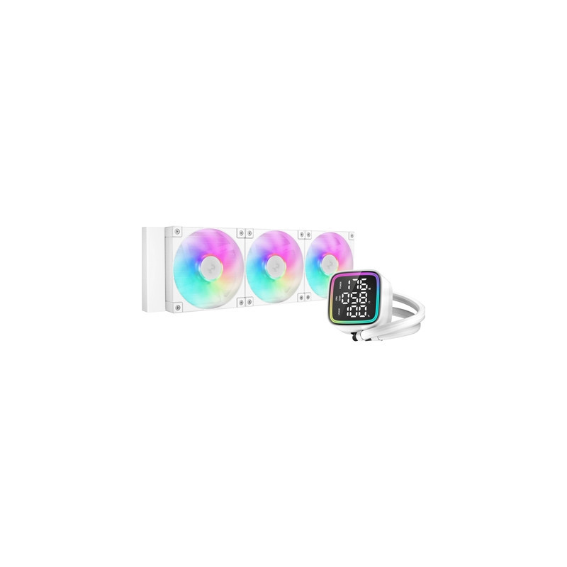 DeepCool LD 360 AIO Liquid CPU Cooler White  Universal Socket  360mm Radiator  PWM 2400RPM Cooling Fans  Addressable RGB LED Lig