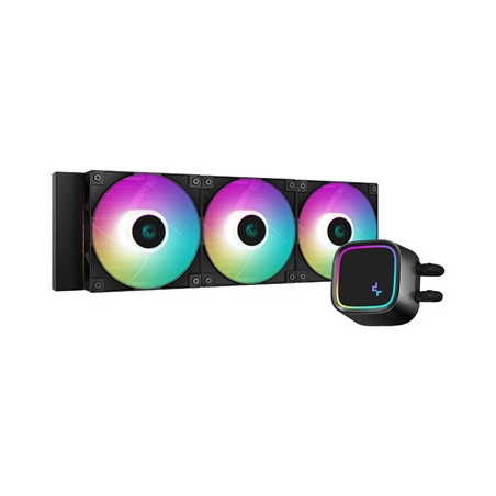 DeepCool LE720 Black AIO Cooler  3x120mm ARGB PWM Fan  Copper Heatsink  Aluminium Radiator  Intel/AMD