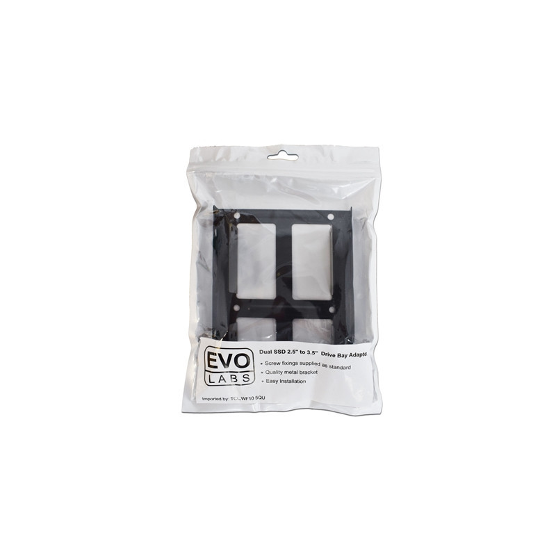 Evo Labs 2.5 INCH to 3.5 INCH Double Internal Drive Bay Adapter  Dual Metal  for 2.5 INCH SSD/HDD