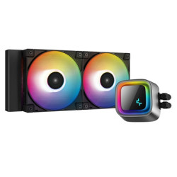 DeepCool LS520 Premium AiO Liquid CPU Cooler  Universal Socket  240mm Radiator  PWM 2250RPM Cooling Fans  Addressable RGB LED Li