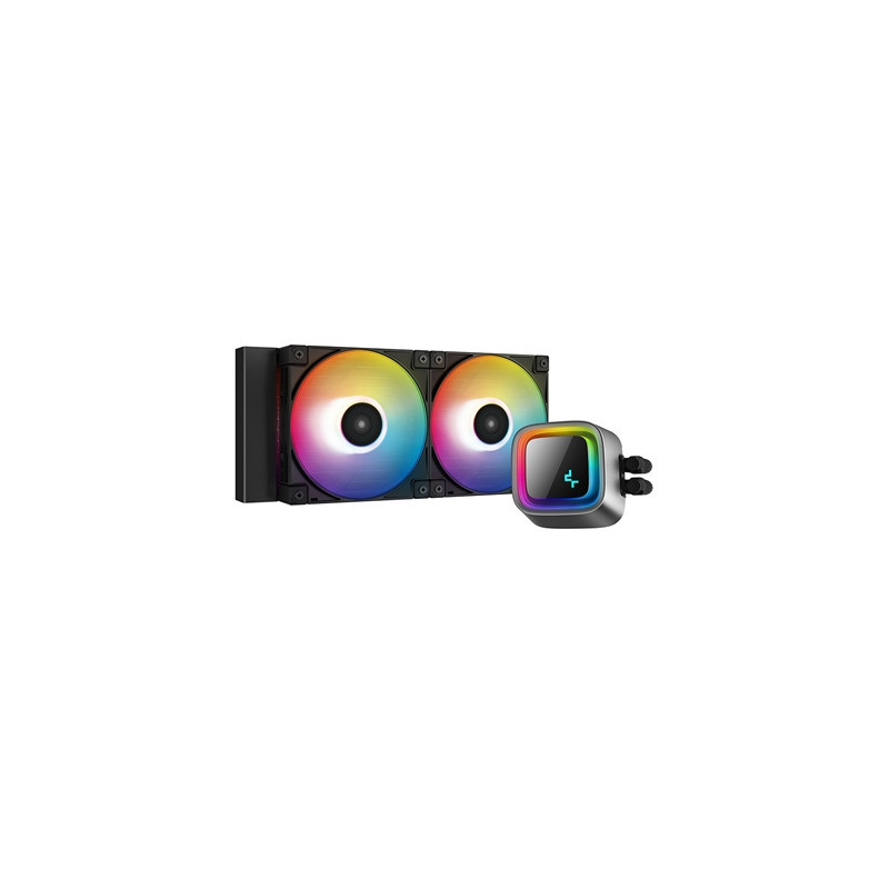 DeepCool LS520 Premium AiO Liquid CPU Cooler  Universal Socket  240mm Radiator  PWM 2250RPM Cooling Fans  Addressable RGB LED Li