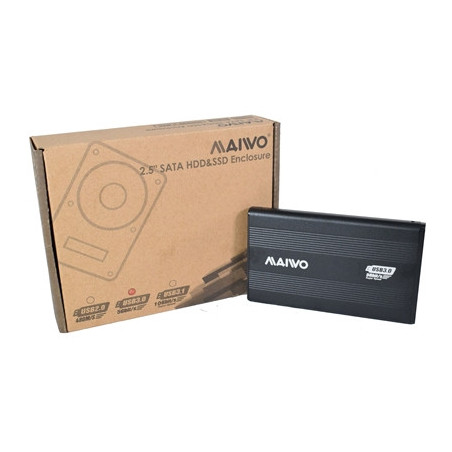 Maiwo 2.5 Inch External Hard Drive Enclosure  USB 3.0  5Gbps  Black  For SATA III HDD/SSD