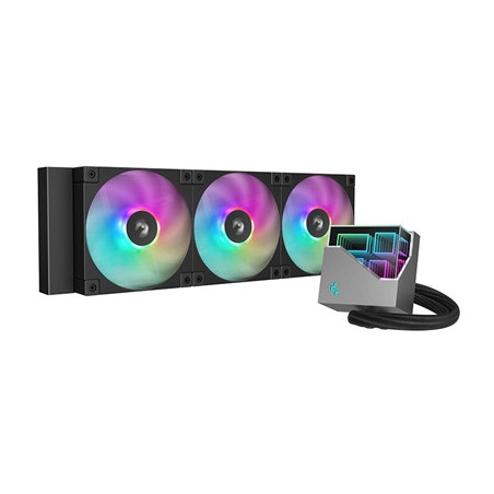 DeepCool LT360 Liquid CPU Cooler  360mm Radiator  Triple 120mm ARGB Fans  Infinity Mirror Top Cap  Anti-Leak Tech  Black