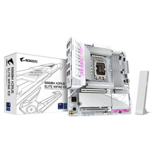Gigabyte B860M AORUS ELITE WIFI6E ICE Intel 1851 Socket Motherboard  Micro-ATX  4x DDR5 Slots  3x M.2 Sockets  Fitted I/O Shield