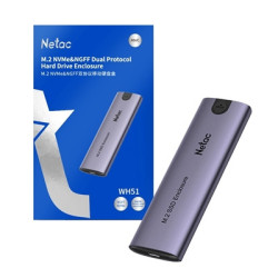 Netac M.2 NVMe/SATA External Enclosure  USB3.1  Aluminum  10Gbps  USB C to C  USB C to A