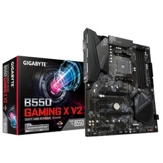 Gigabyte B550 GAMING X V2 AMD AM4 Socket Motherboard  ATX  4x DDR4 Slots  2x M.2 Sockets  Fitted I/O Shield  GbE LAN  1x DVI-D /