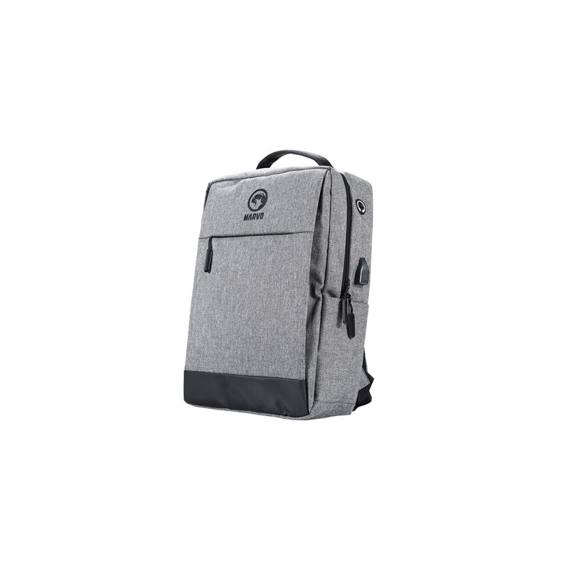 Marvo Scorpion Urbano 20 Black Waterproof 15.6 Inch Laptop Backpack with USB Charging Port (Grey)