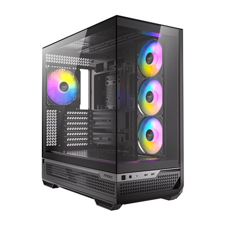 Antec C7 ARGB Mid Tower Tempered Glass PC Gaming Case - Black  3x 120mm & 1x 140mm ARGB Fans  USB 3.2 Gen2  EATX/ATX/mATX/mITX S