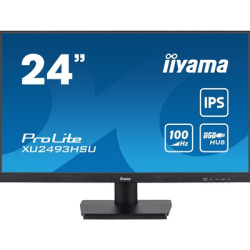 iiyama ProLite XU2493HSU-B7 IPS Monitor - 24 Inch  1920x1080 Full HD (1080p) @ 100 Hz  250 cd/m  1ms  USB-Hub  HDMI  DisplayPort