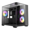 Antec CX600M Trio ARGB Mini Tower Gaming Case  Black  Tempered Glass Panels  Dual Chamber Design  Vertical Cooling  Pre-Installe