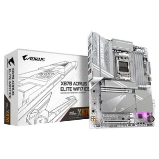 Gigabyte X870 AORUS ELITE WIFI7 ICE AMD AM5 Socket Motherboard  ATX  4x DDR5 Slots  4x M.2 Sockets  Fitted I/O Shield  2.5GbE LA