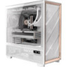 Antec Flux PRO Full Tower PC Case with Tempered Glass  White/Wood  6 Pre-Installed Fans  USB Type-C  E-ATX/ATX/mATX/mITX Compati