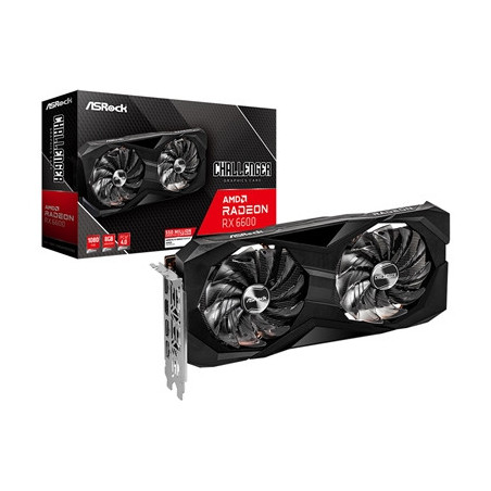 ASRock AMD Radeon RX 6600 Challenger D 8GB Graphics Card  8GB GDDR6  1792 Streams  2491 MHz Boost Clock  Dual Fan  3x DisplayPor