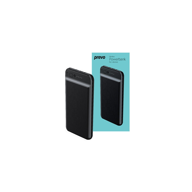 Prevo SP3012 Power bank 10000mAh Portable Fast Charging for Smart Phones  Tablets and Other Devices  Slim Design  Dual-Port with