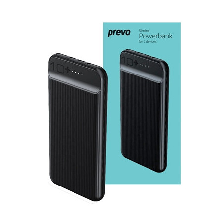 Prevo SP3012 Power bank 10000mAh Portable Fast Charging for Smart Phones  Tablets and Other Devices  Slim Design  Dual-Port with
