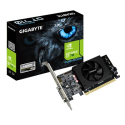Gigabyte NVIDIA GeForce GT 710 Low Profile 2G Graphics Card  2GB GDDR5  954 MHz Core Clock  Single Fan Low Profile  1x DVI-D / 1
