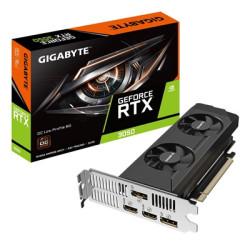 Gigabyte NVIDIA GeForce RTX 3050 OC Low Profile 6G Graphics Card  6GB GDDR6  2304 CUDA Cores  1477 MHz Core Clock  Dual Fan  2x 
